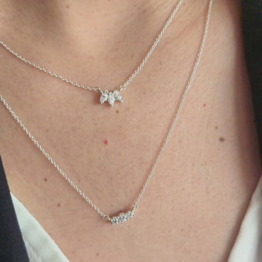 Lab-Grown Diamond Three-Stone Necklace (0.20 CTW), 18"