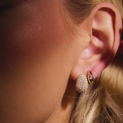 14k Solid Gold 0.3 CTW Lab-Grown Diamond Hoop Earrings
