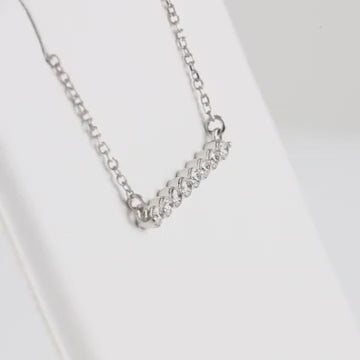 14K Gold 0.25 CTW Natural Diamond Bar Necklace