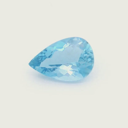 Blue Aquamarine & Diamond Pear Pendant