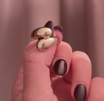 14K Solid Yellow Gold Bypass Ring
