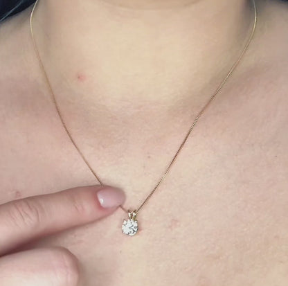 Round Lab-Grown Diamond Solitaire Necklace