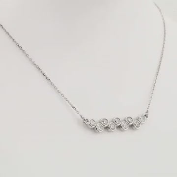 14K Gold 0.5 CTW Natural Diamond Bezel Bar Necklace